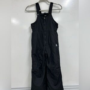 0373 Kids Black Snow Bib Overalls, snow suit